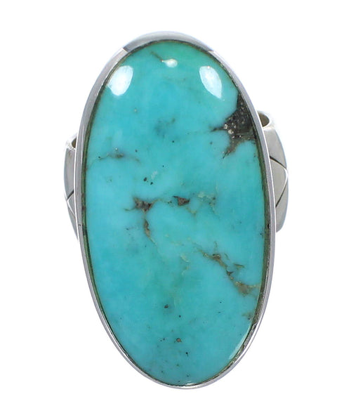 Turquoise Southwest Sterling Silver Ring Size 4-1/4 AX84257